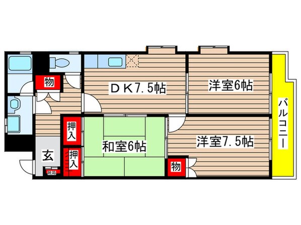 パラシオン豊岡の物件間取画像